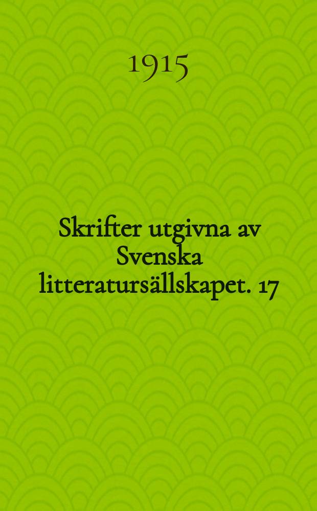 Skrifter utgivna av Svenska litteraturs&auml;llskapet. 17:18 : Svenskt anonym- och pseudonym-lexikon