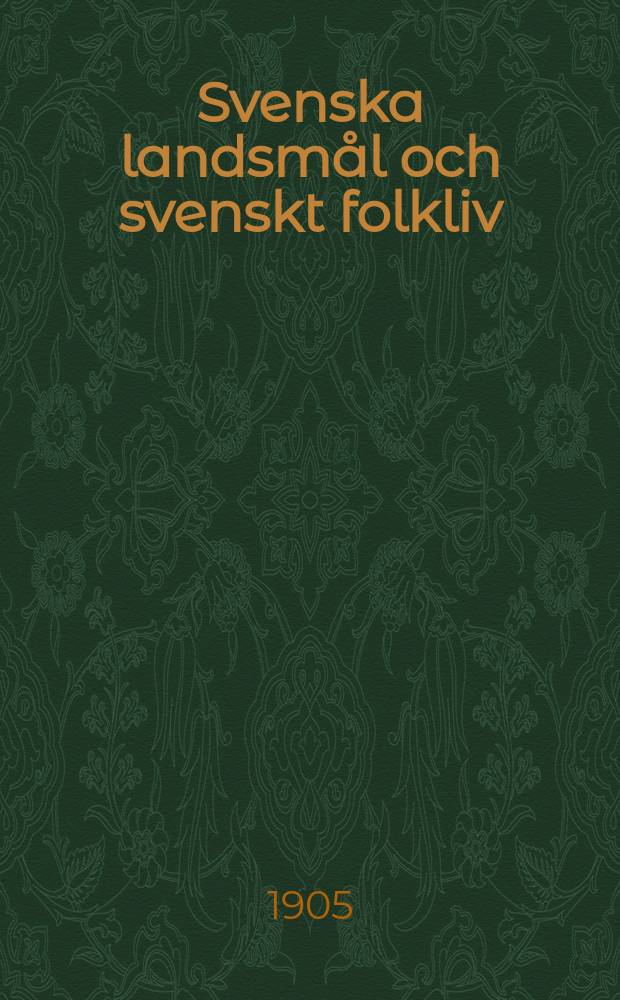 Svenska landsm&aring;l och svenskt folkliv : Tidskrift. utg. med. Underst&ouml;d av Statsmedel av Landsm&aring;ls och folkminnesarkivet i Uppsala. 1905, H.3(88) (Bilaga 1) : Studier &ouml;ver v&auml;stg&ouml;tam&aring;lets l- ock r- ljud
