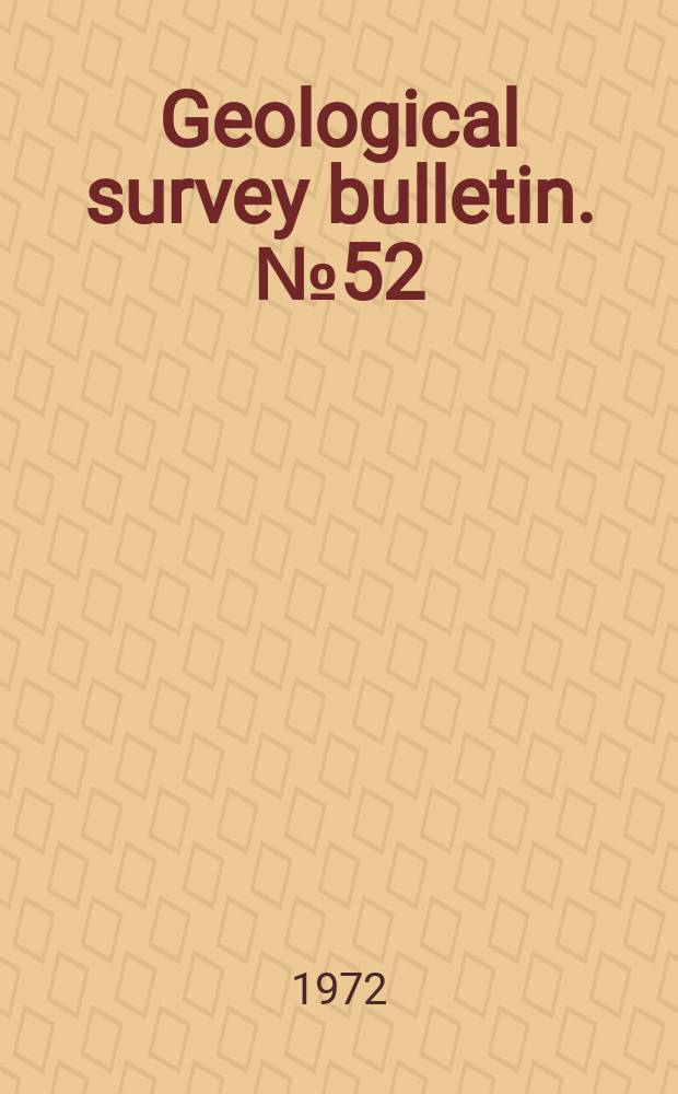 Geological survey bulletin. №52 : Graviry survey of the Hobart..