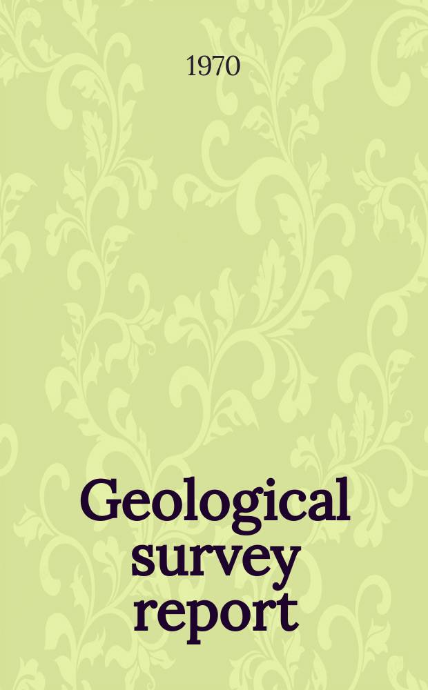 Geological survey report