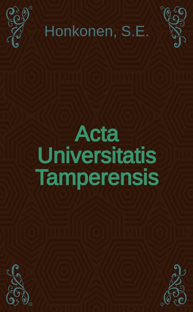 Acta Universitatis Tamperensis : Fractures of the tibial plateau
