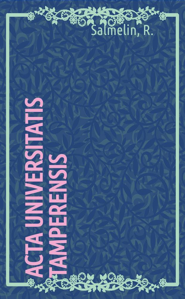 Acta Universitatis Tamperensis : Graphical representation of statistical