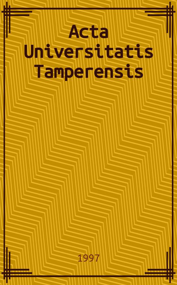 Acta Universitatis Tamperensis : Hengenahdistukseen ja/tai rintakipuun