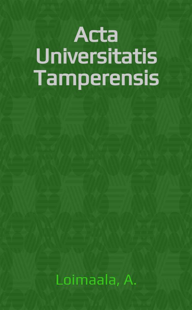 Acta Universitatis Tamperensis : Stress echocardiography in the diagnosis