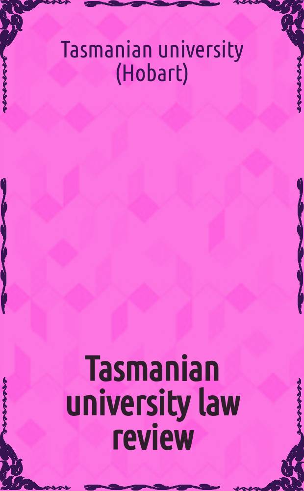 Tasmanian university law review