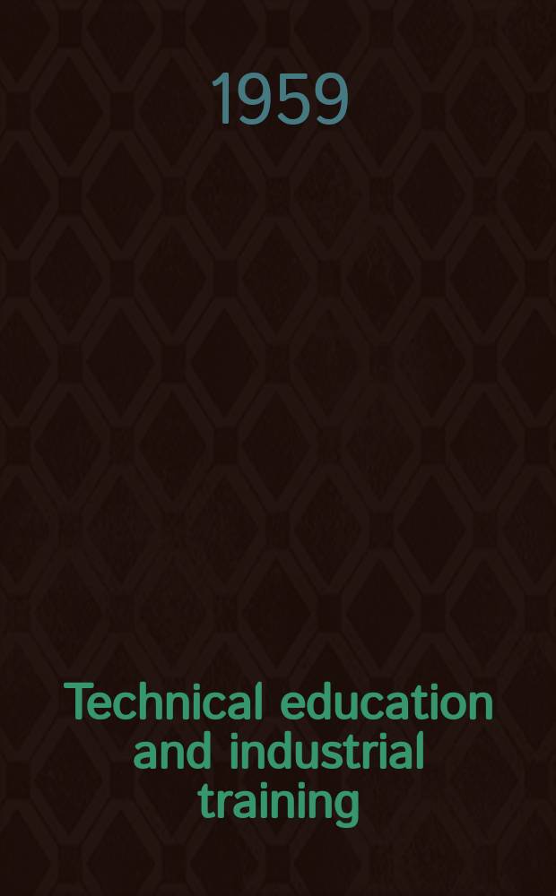 Technical education and industrial training