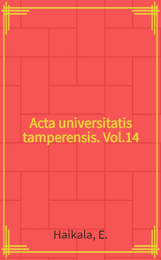 Acta universitatis tamperensis. Vol.14 : A sequence of orthogonal polynomials