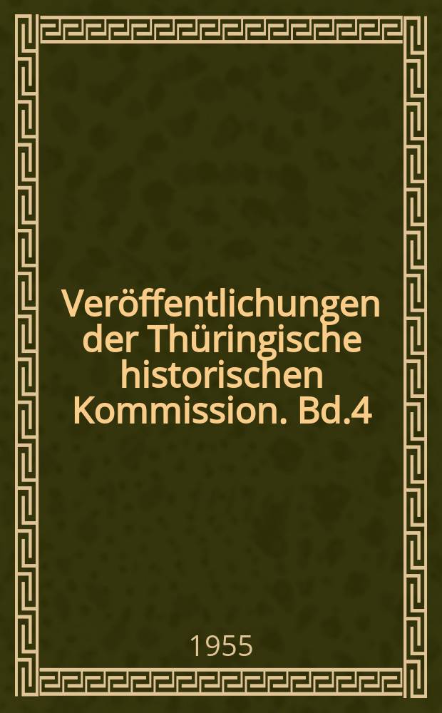 Ver&ouml;ffentlichungen der Th&uuml;ringische historischen Kommission. Bd.4 : Die mittelalterlichen M&uuml;nzfunde in Th&uuml;ringen