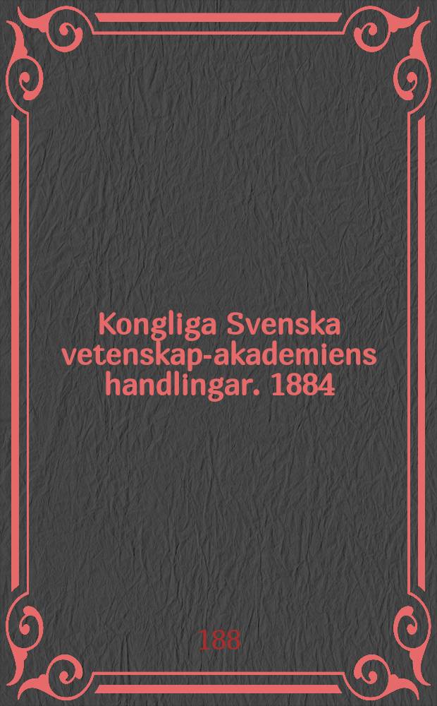 Kongliga Svenska vetenskaps- akademiens handlingar. 1884/1885, Bd.21 H.1, №2