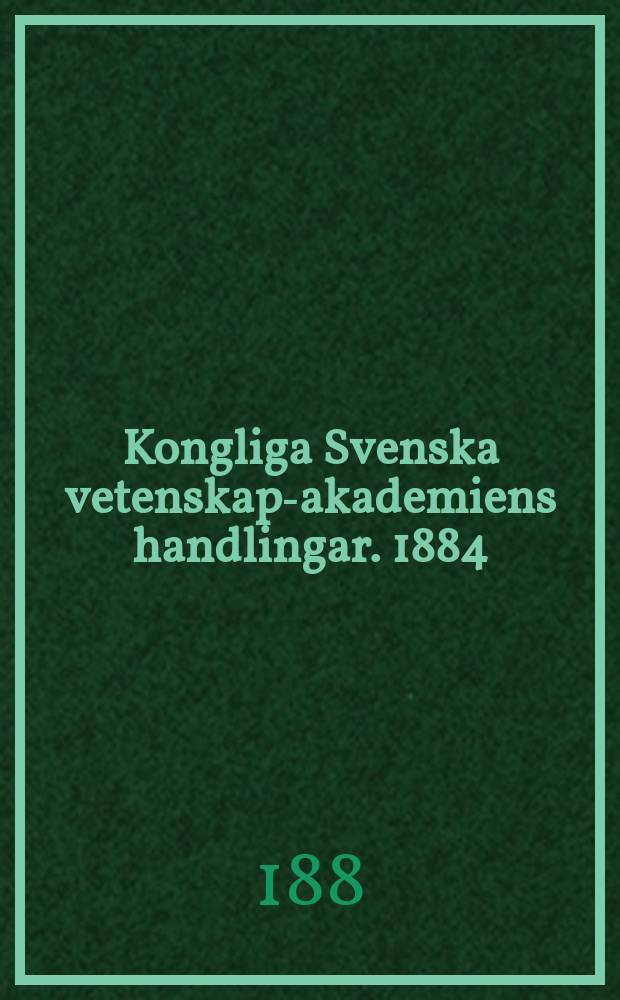 Kongliga Svenska vetenskaps- akademiens handlingar. 1884/1885, Bd.21 H.2, №15
