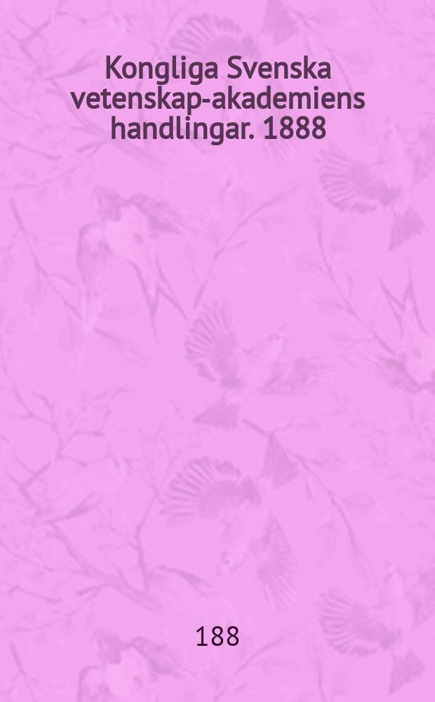 Kongliga Svenska vetenskaps- akademiens handlingar. 1888/1889, Bd.23 H.2, №11