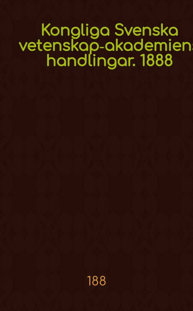 Kongliga Svenska vetenskaps- akademiens handlingar. 1888/1889, Bd.23 H.2, №12