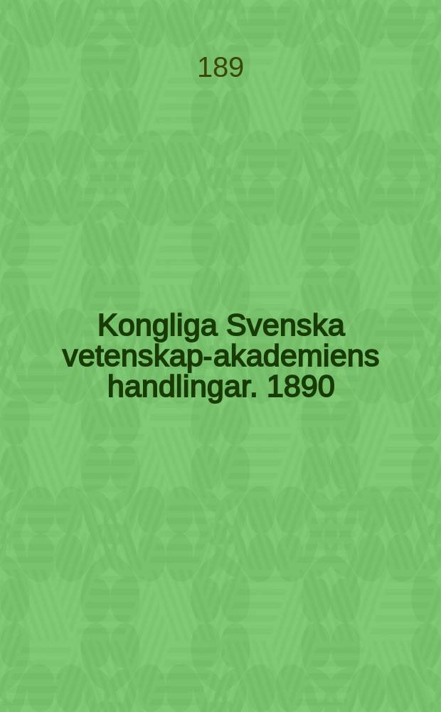 Kongliga Svenska vetenskaps- akademiens handlingar. 1890/1891, Bd.24 H.1, №1