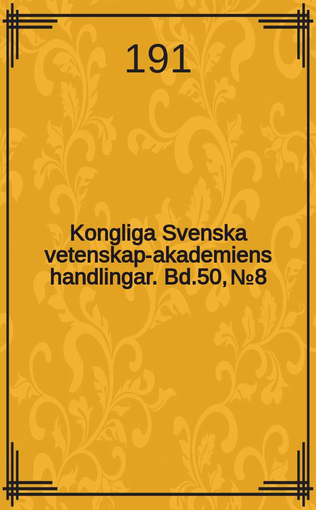 Kongliga Svenska vetenskaps- akademiens handlingar. Bd.50, №8