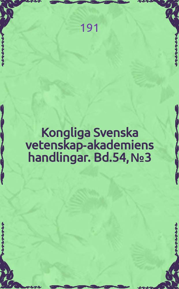 Kongliga Svenska vetenskaps- akademiens handlingar. Bd.54, №3
