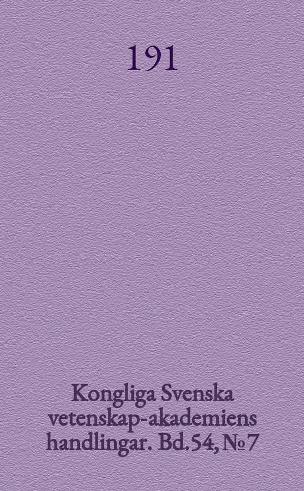 Kongliga Svenska vetenskaps- akademiens handlingar. Bd.54, №7