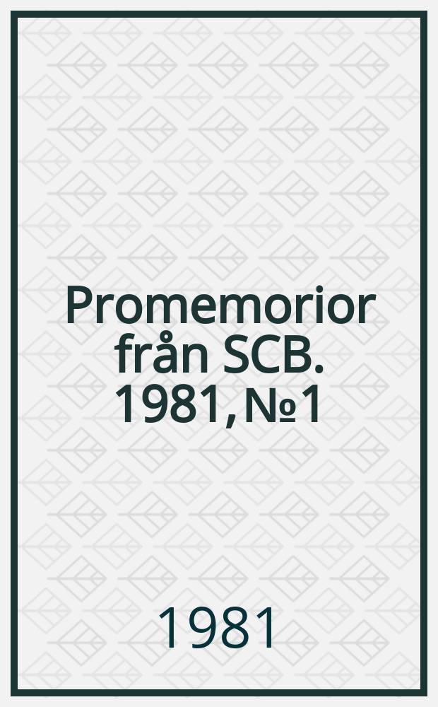 Promemorior från SCB. 1981, №1 : "Press"