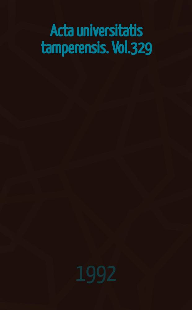 Acta universitatis tamperensis. Vol.329 : Studies on diagnostic evaluation