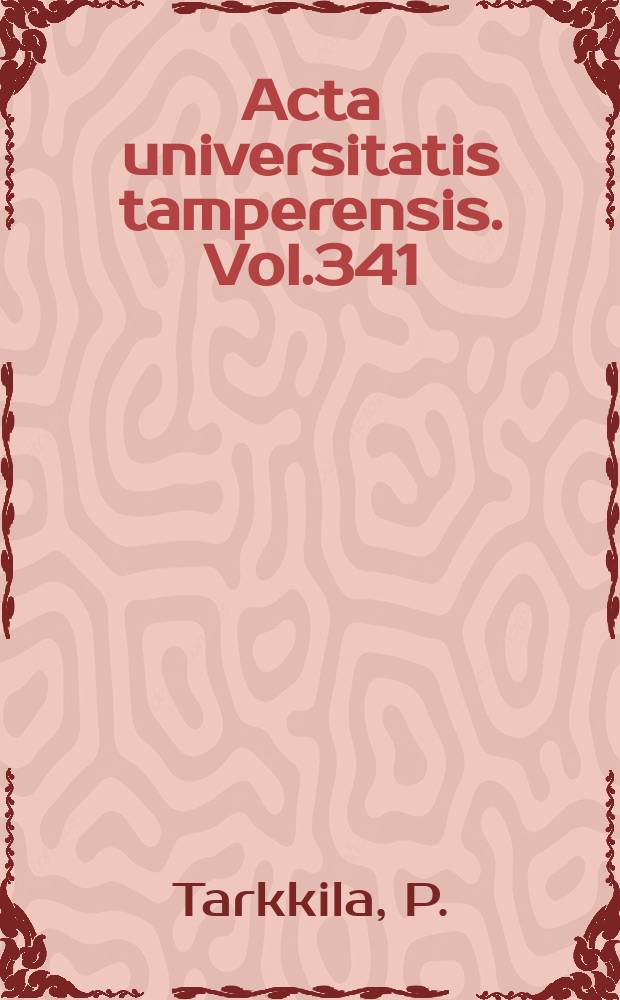 Acta universitatis tamperensis. Vol.341 : Complications associated with spinal