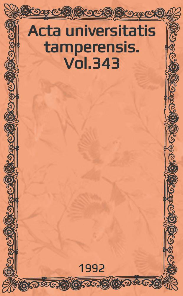 Acta universitatis tamperensis. Vol.343 : Cytodifferentiation of the chick oviduct by estrogen ...