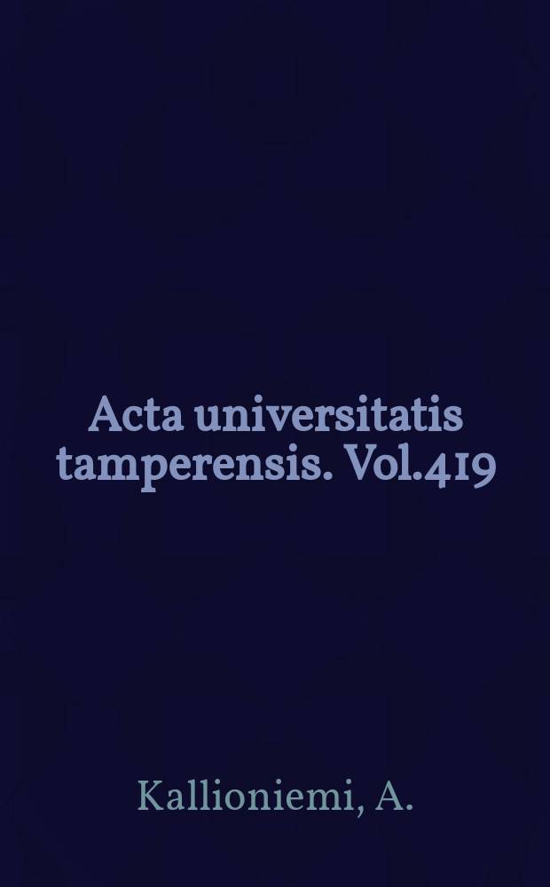 Acta universitatis tamperensis. Vol.419 : Development of molecular cytogenetic techniques