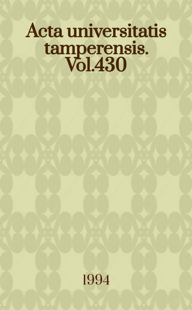 Acta universitatis tamperensis. Vol.430 : Homology between adenovirus E1B protein