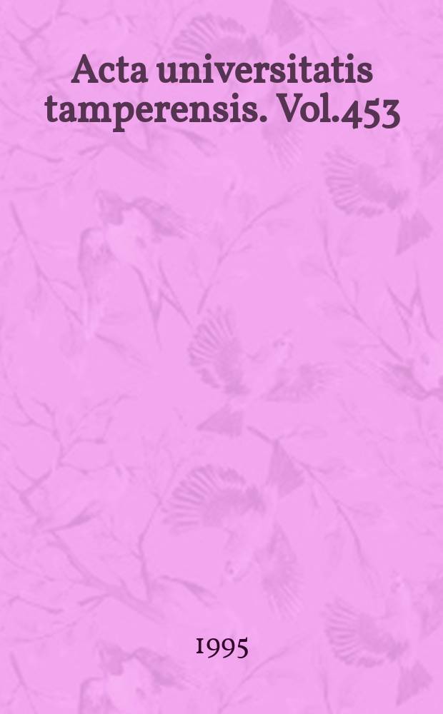 Acta universitatis tamperensis. Vol.453 : Long-term antihypertensive therapy ...
