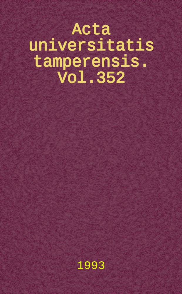 Acta universitatis tamperensis. Vol.352 : Ultrasound screening in pregnancy