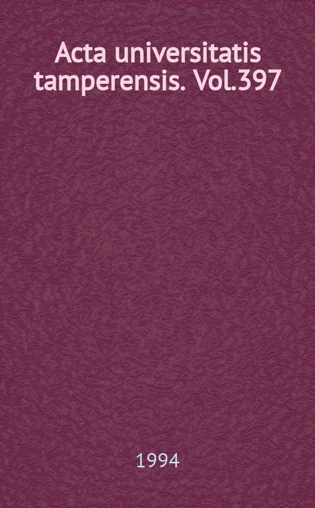 Acta universitatis tamperensis. Vol.397 : Teknillisen alan joustavan koulutusrakenteen