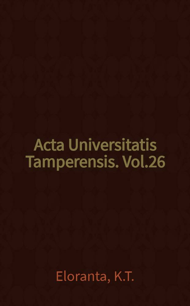 Acta Universitatis Tamperensis. Vol.26 : Hajautettu tekoäly