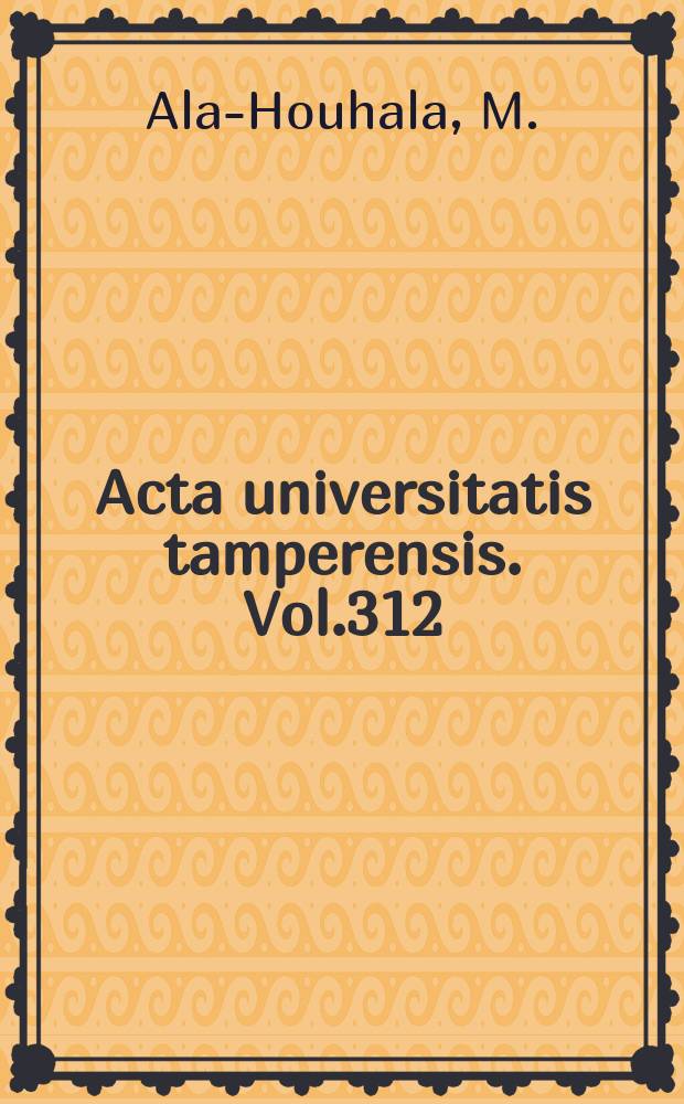 Acta universitatis tamperensis. Vol.312 : Need for vitamin D during infancy and child hood