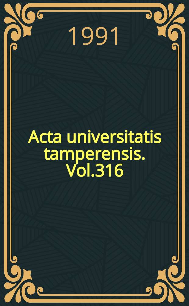 Acta universitatis tamperensis. Vol.316 : Equity and cancer patient survival