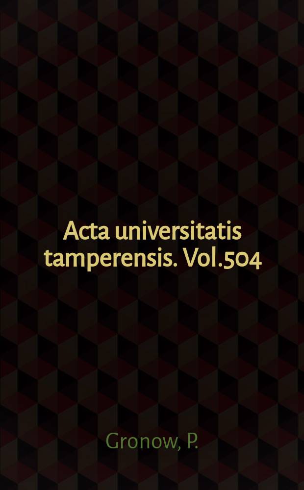 Acta universitatis tamperensis. Vol.504 : The recording industry: an ethnomusicological ...