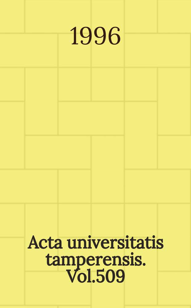Acta universitatis tamperensis. Vol.509 : Lahjakas nainen tohtoriopiskelijana
