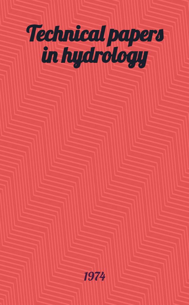 Technical papers in hydrology