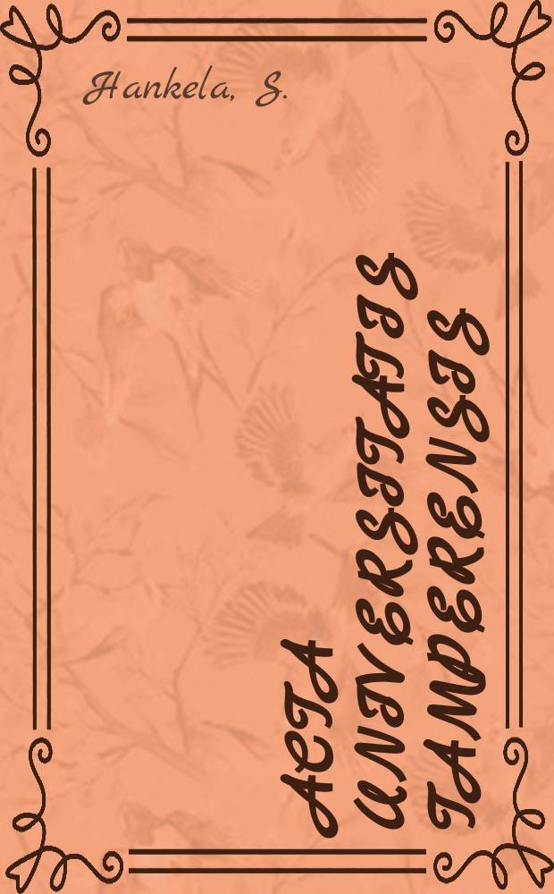 Acta Universitatis Tamperensis : Intraoperatiivinen hoitotyö