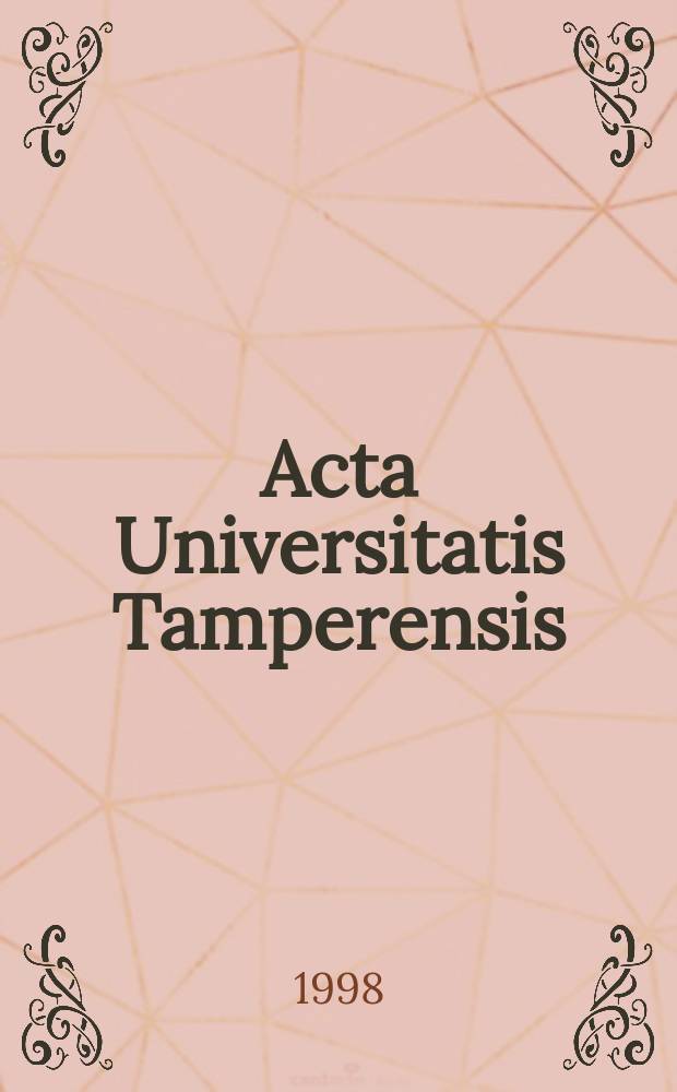 Acta Universitatis Tamperensis : Peukalo keskellä kämmentä, pikkuhiljaa