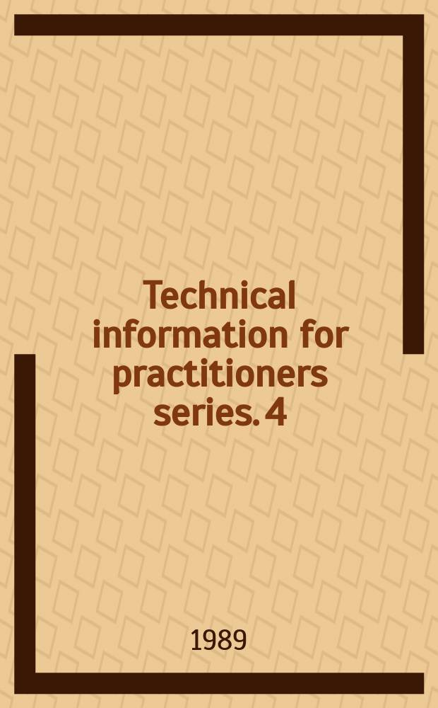 Technical information for practitioners series. 4 : Implementing quality control