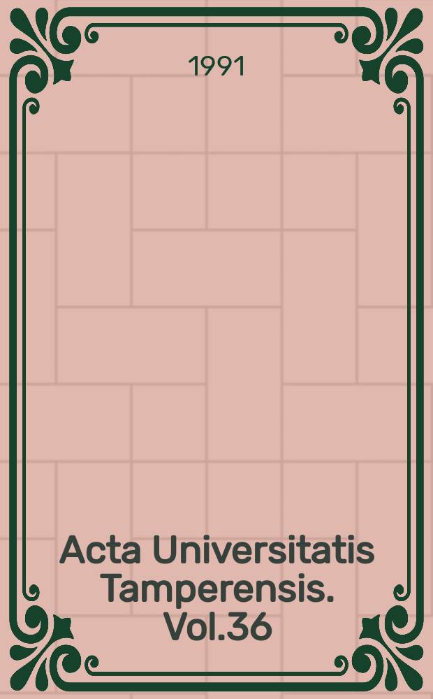 Acta Universitatis Tamperensis. Vol.36 : Dictionary of epileptic syndromes