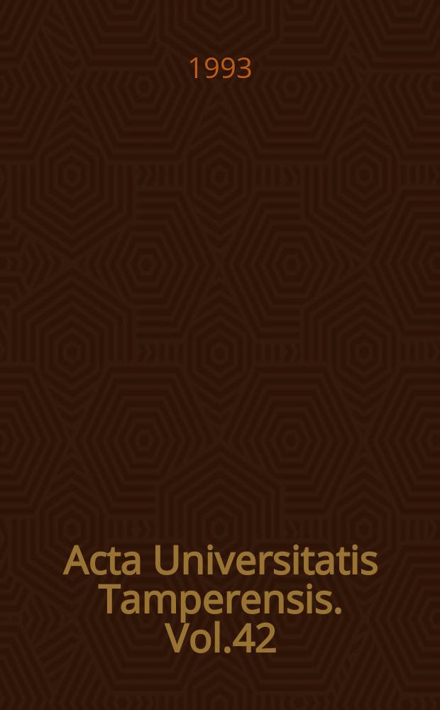 Acta Universitatis Tamperensis. Vol.42 : Transient societies