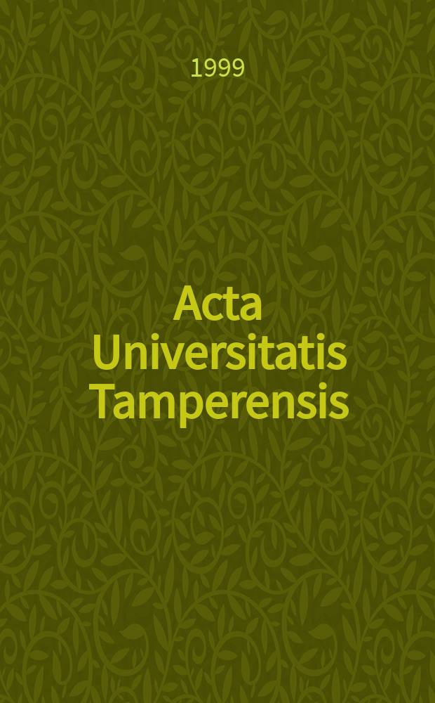 Acta Universitatis Tamperensis : Studies on linguistic problems