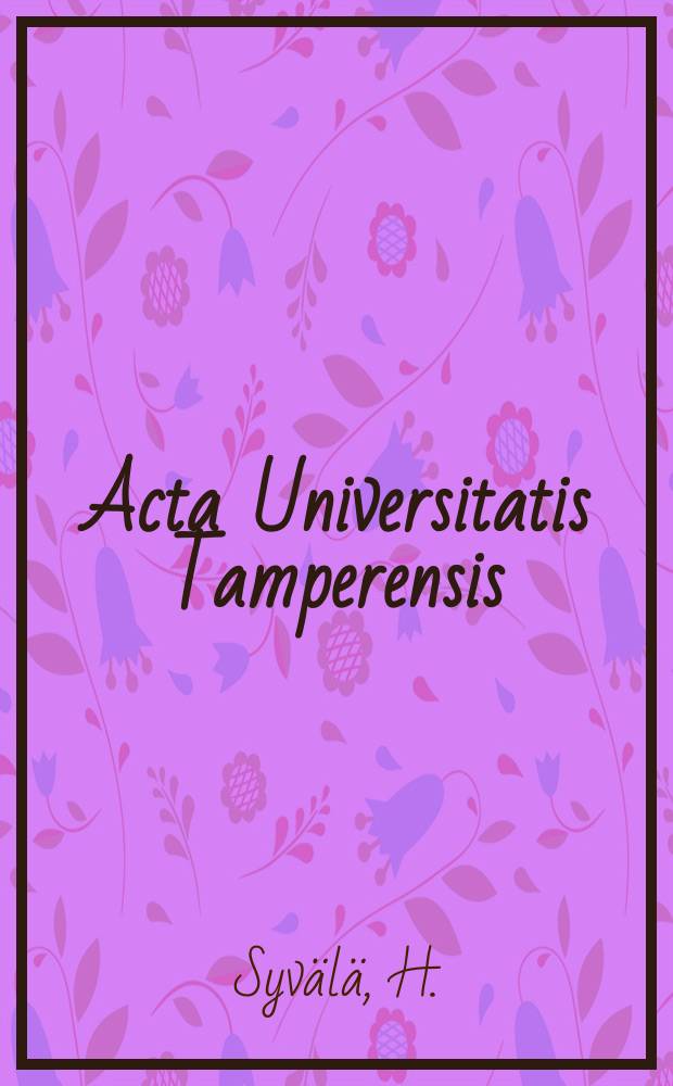 Acta Universitatis Tamperensis : Progesterone receptor isoforms