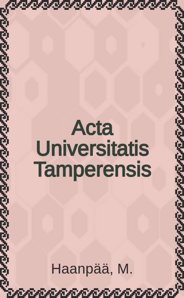 Acta Universitatis Tamperensis : Herpes zoster