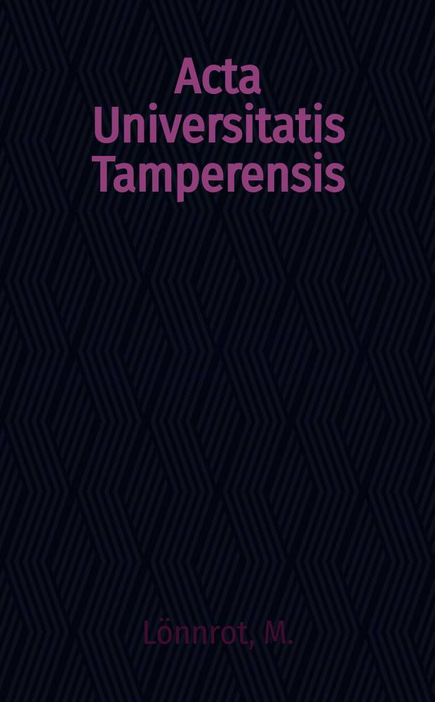 Acta Universitatis Tamperensis : Enterovirus infections in the pathogenesis