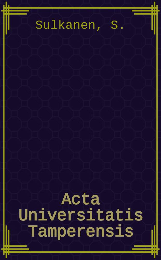 Acta Universitatis Tamperensis : Serum antibodies in coeliac disease