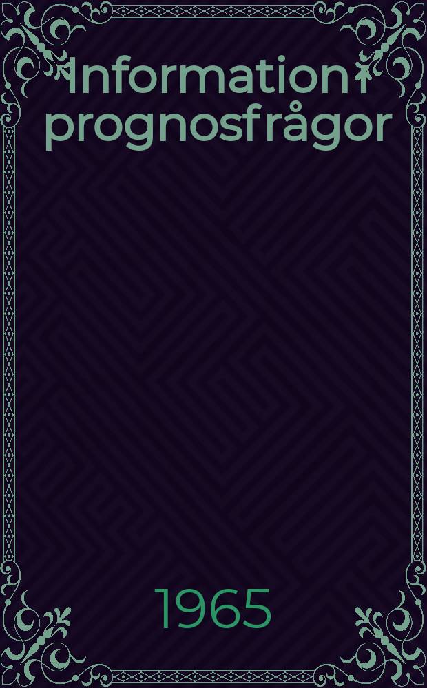 Information i prognosfrågor