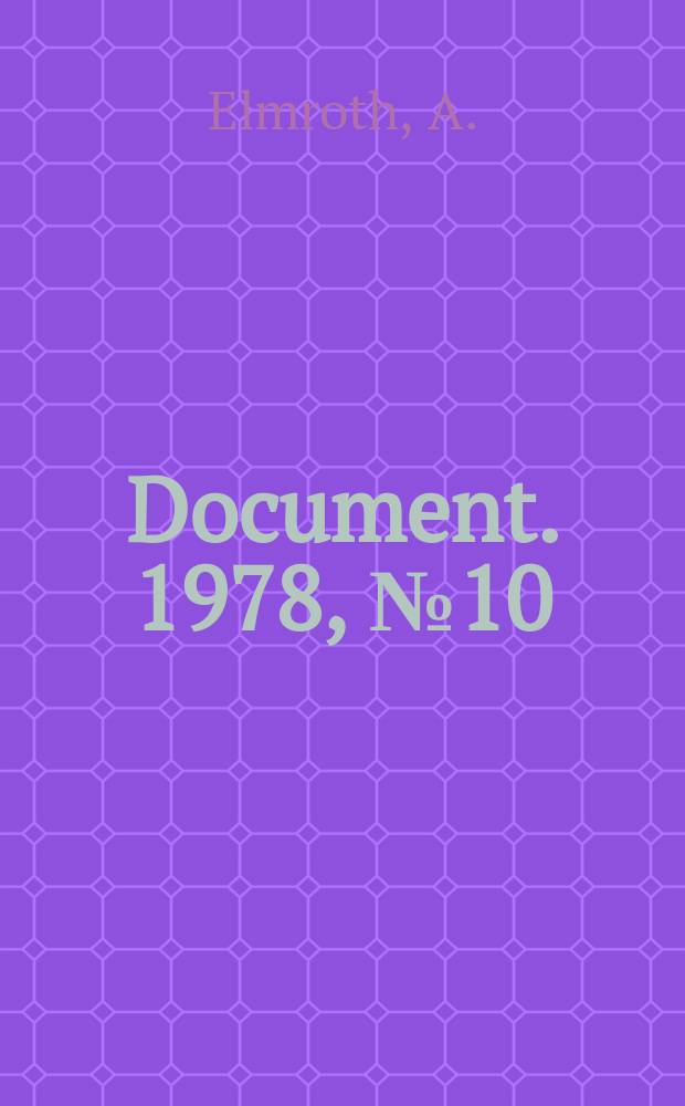 Document. 1978, №10 : Well insulated airtight buildings