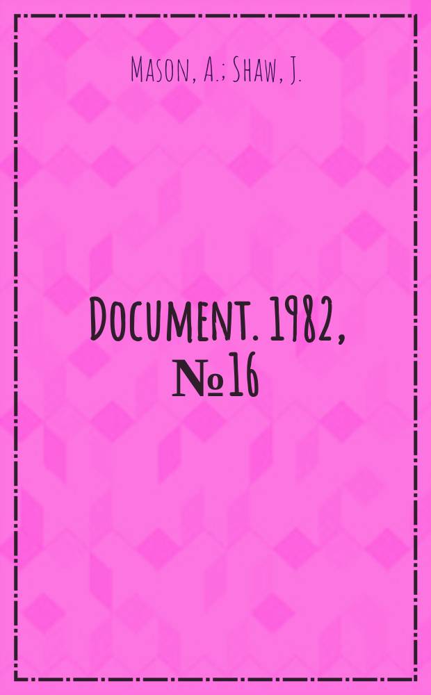 Document. 1982, №16 : Energy usage...