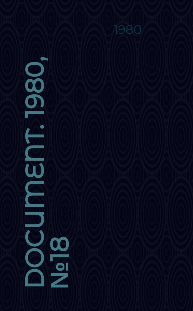 Document. 1980, №18 : UN seminar of experts on building codes and regulations in developing countries