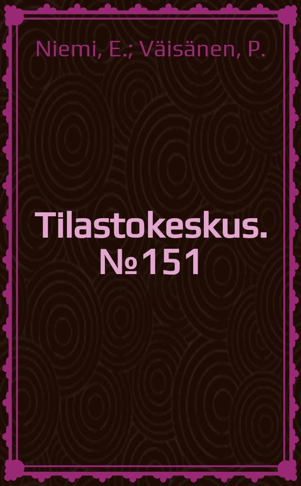 Tilastokeskus. №151 : Energiatilinpito 1985